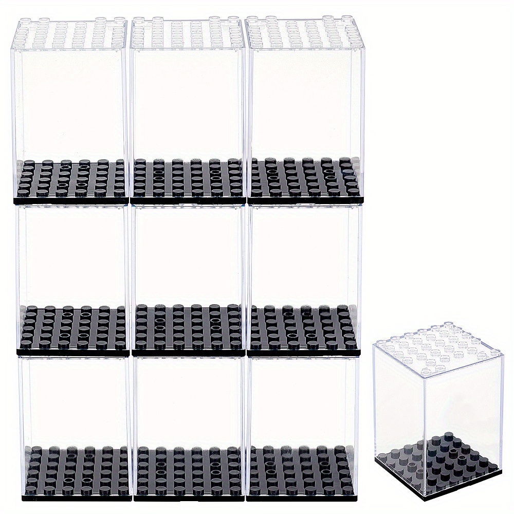 

10sets Acrylic Stackable Display Case For , Clear Perspex Dustproof Showcase, Building Blocks Display Box For Figures And Collectibles