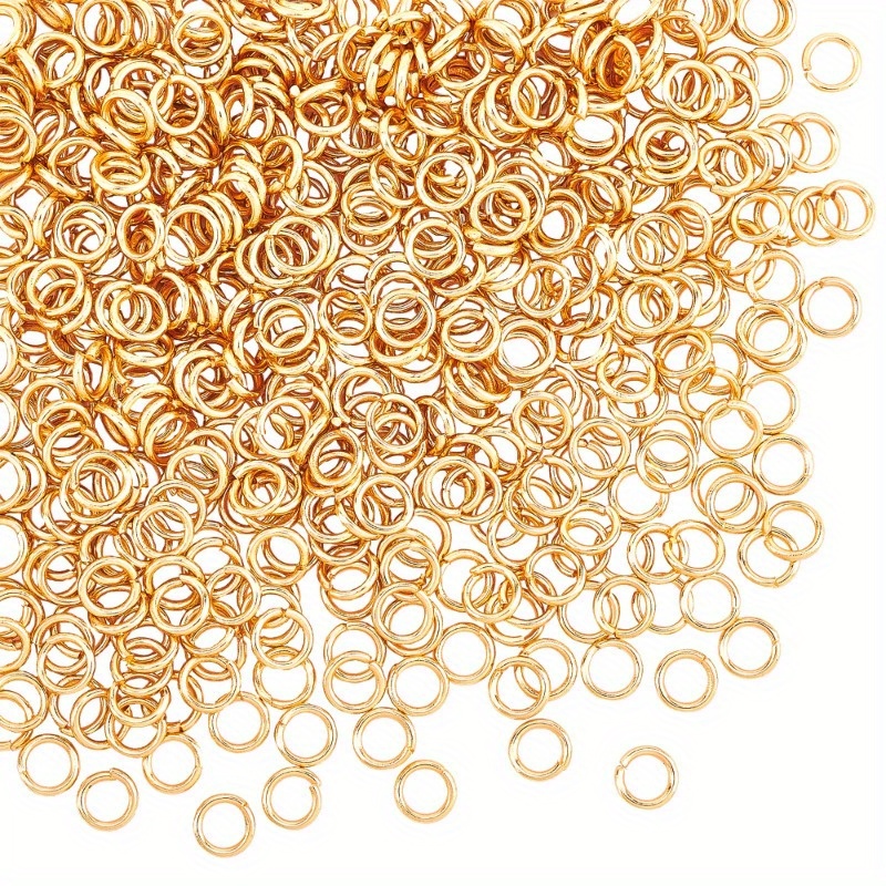 

500pcs 304 Stainless Steel Jump Rings Open Jump Rings Round 18k Golden Plated 21 Gauge 4x0.7mm Inner Diameter: 2.6mm