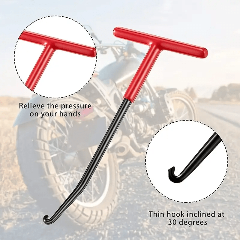 

Durable Multi-purpose Motorcycle Spring Puller – Easy Grip T-handle For Quick Brake, Clutch, And Exhaust Maintenance