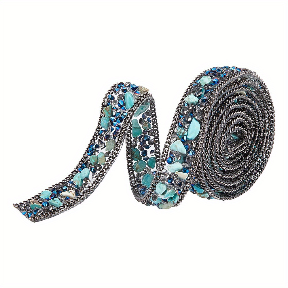 1 Roll 1m Crystal Rhinestone Ribbon 1 Yard 0.6 Inch Diamond Sparkling Bling Ribbons Self-adhesive Rhinestone Ribbon For Wedding Bridal Dress Shoes Phone Decor Gunmetal
