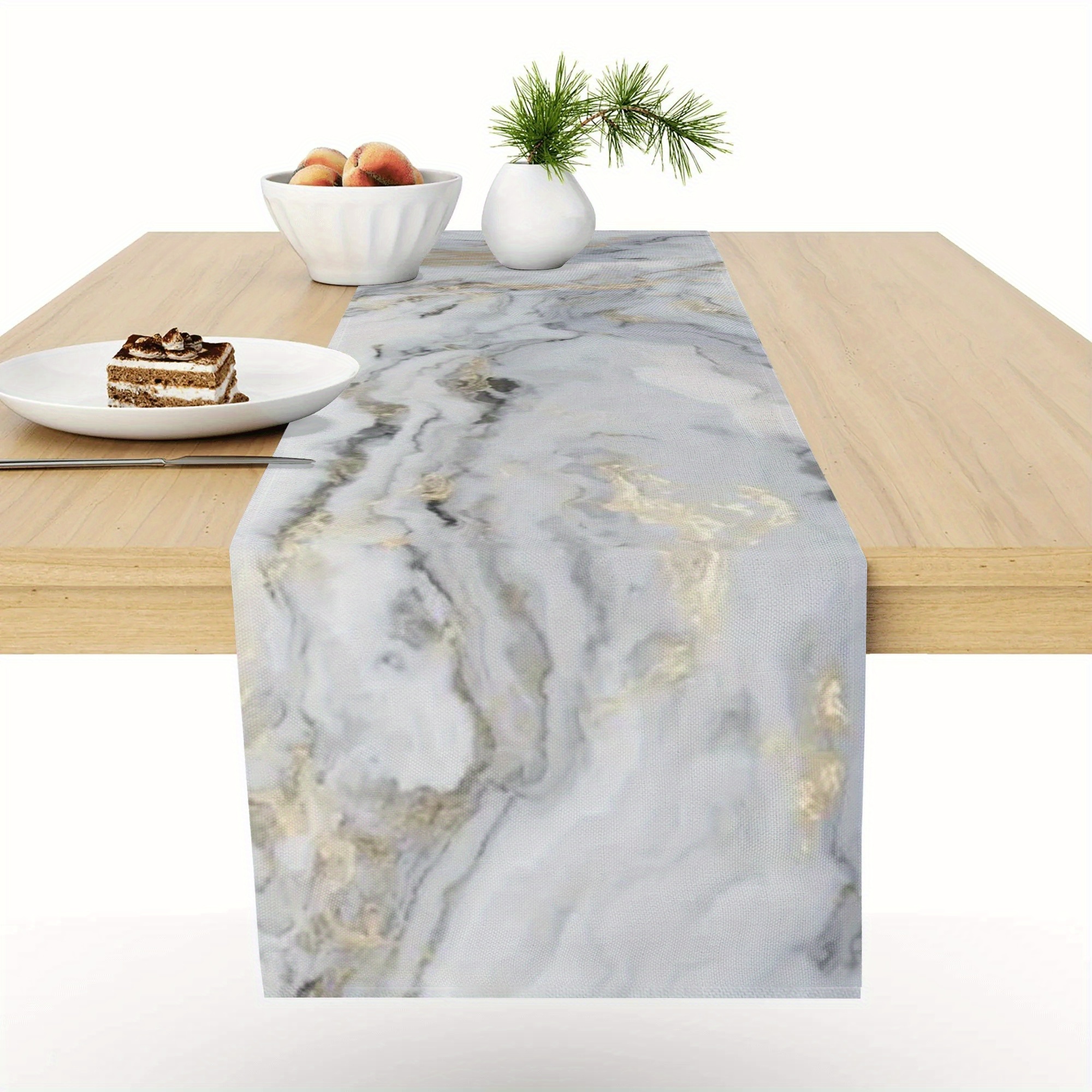 

1pc, Table Runner, High-end Marble Pattern Table Runner, Modern Style Decorative Table Runner, Kitchen & Dining Room Decor, Party Decor