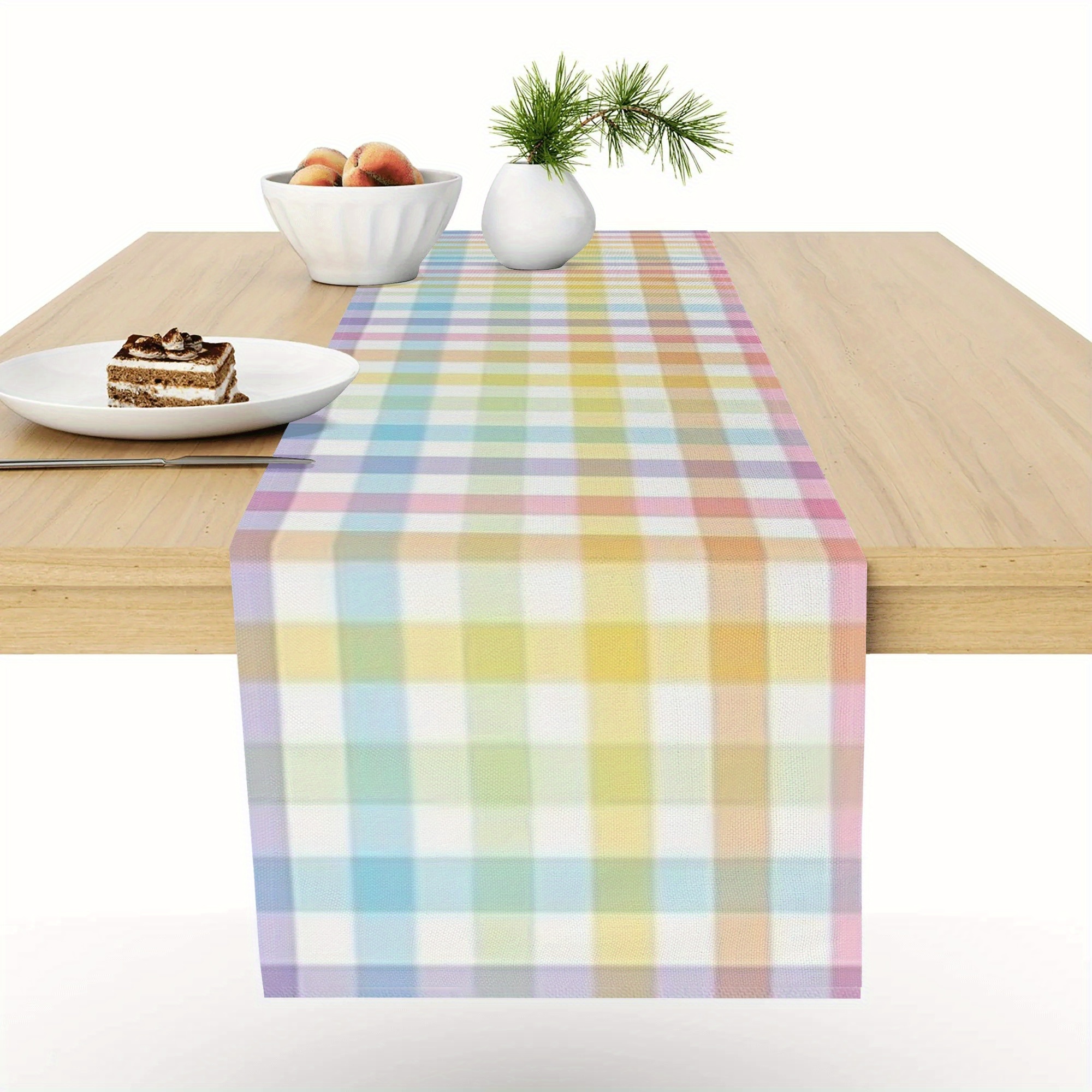 

1pc, Table Runner, Colorful Buffalo Plaid Pattern Table Runner, Modern Style Decorative Table Runner, Kitchen & Dining Room Decor, Party Decor