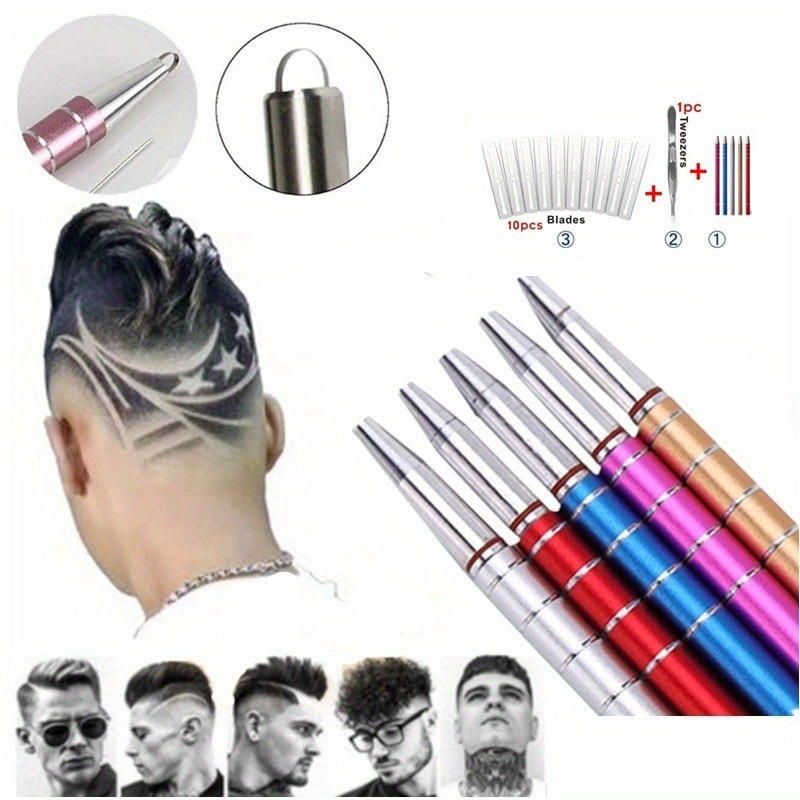 

Professional Hair Tattoo Carving Pen Set For Of Eyebrows, Mustard, And Hair - Stainless , And Long-