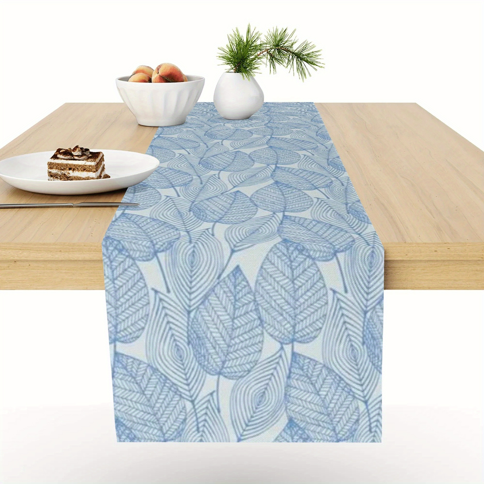 

Pattern Linen Table Runner - Dining & Kitchen Decor, Farmhouse Style Sideboard Cover, Ideal For , Banquets & Parties