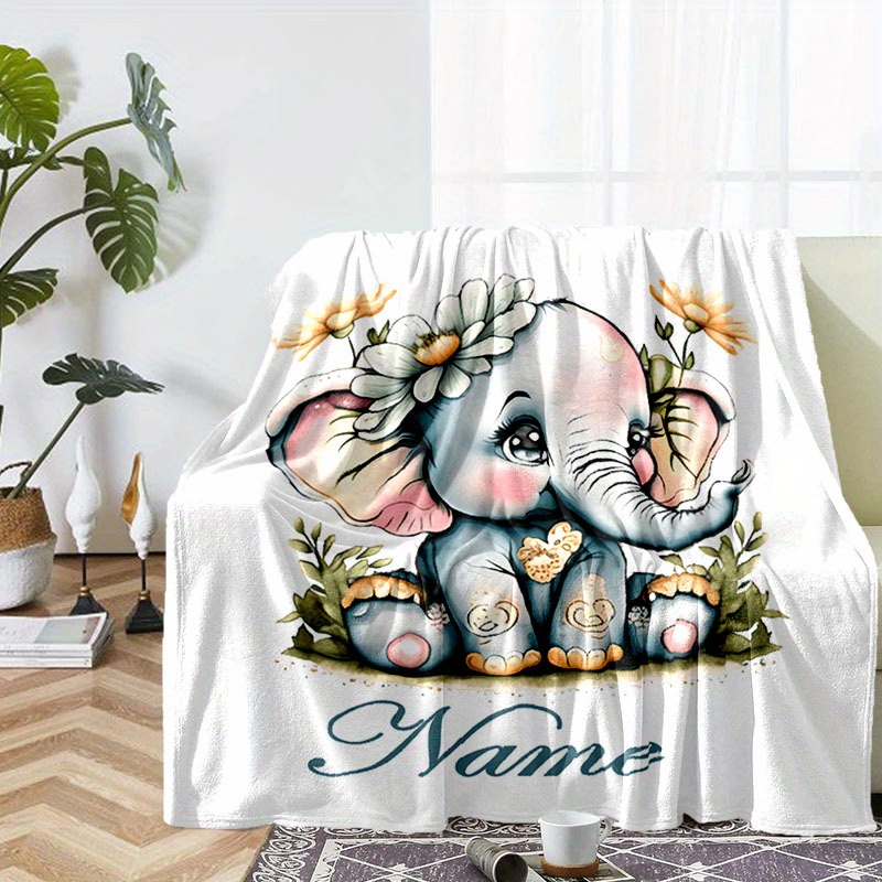 

1pc Blanket, Custom Name Flannel Blanket, For Outdoor Travel, Sofa Beds And Home Blanket, Ideal For Birthday Or Holiday Gift, Available For All Seasons