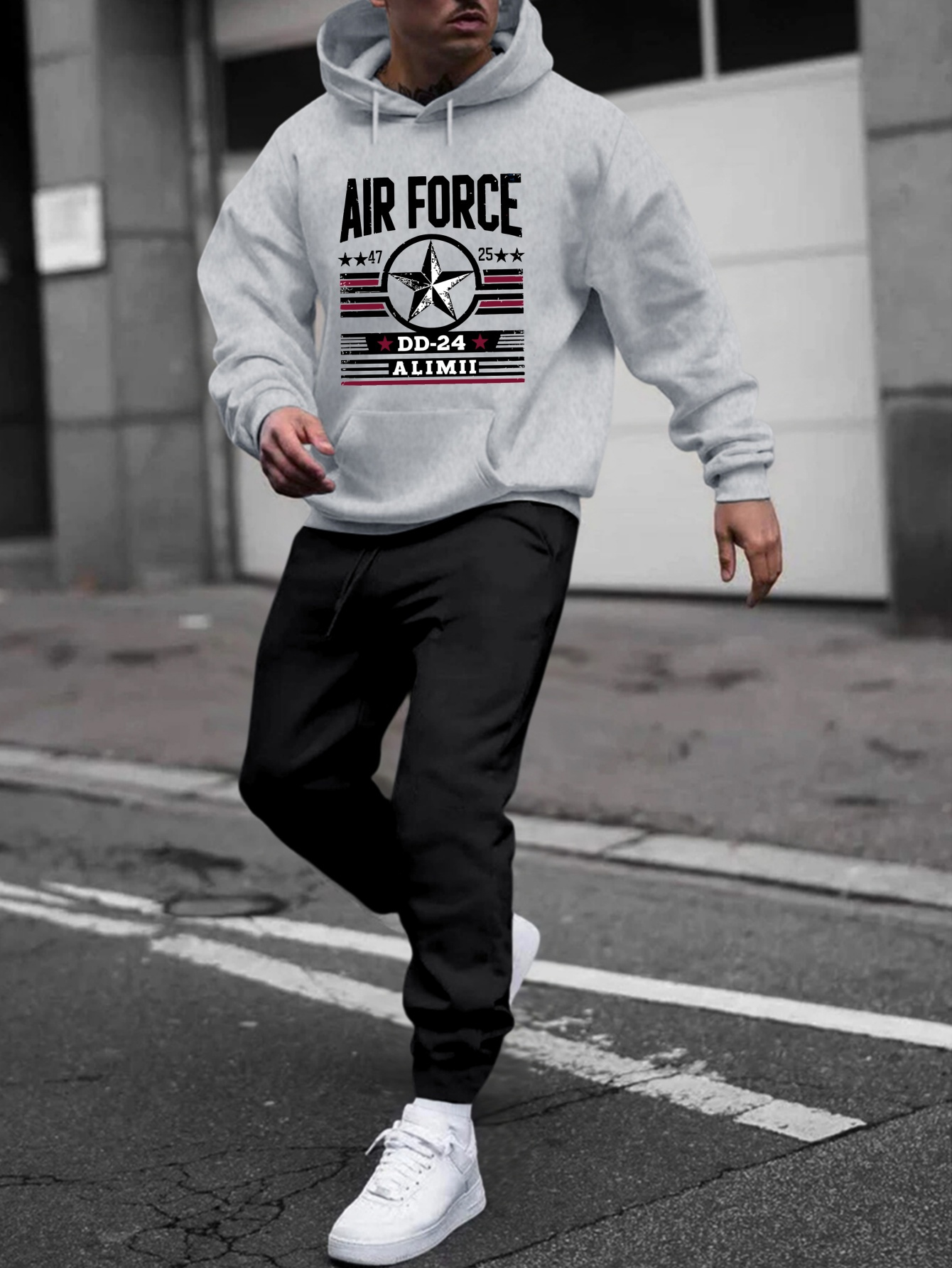 Air Force Hoodie And Sweatpants Outfit Hoodie Black Grey Joggers - Main Image