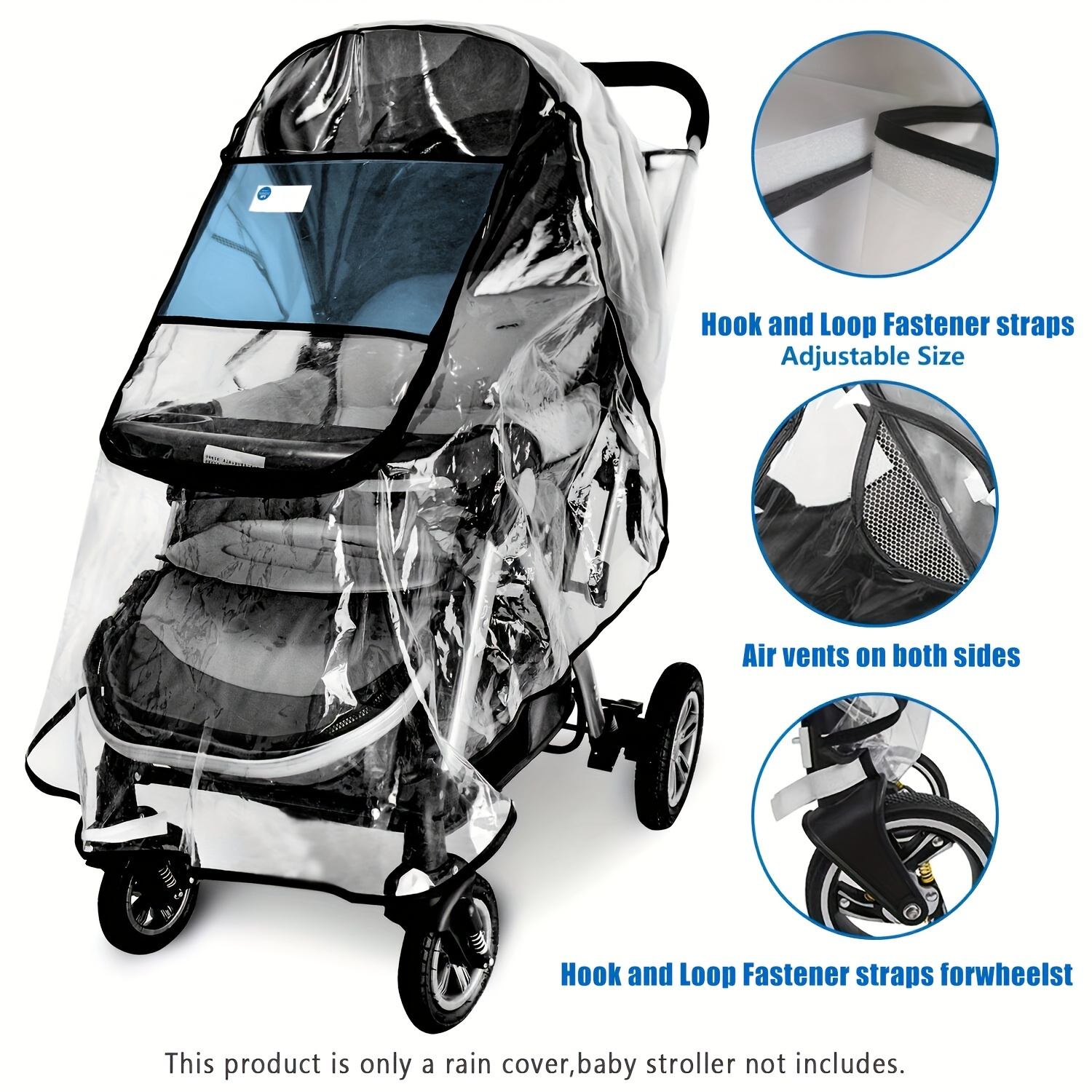 stroller rain cover universal stroller accessory waterproof windproof travel   outdoor use halloween thanksgiving day gift details 4