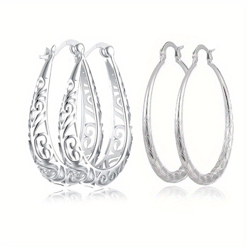 

Delicate Hollow Water Drop Design Hoop Earrings Copper Jewelry Elegant Leisure Style Suitable For Women Daily Casual