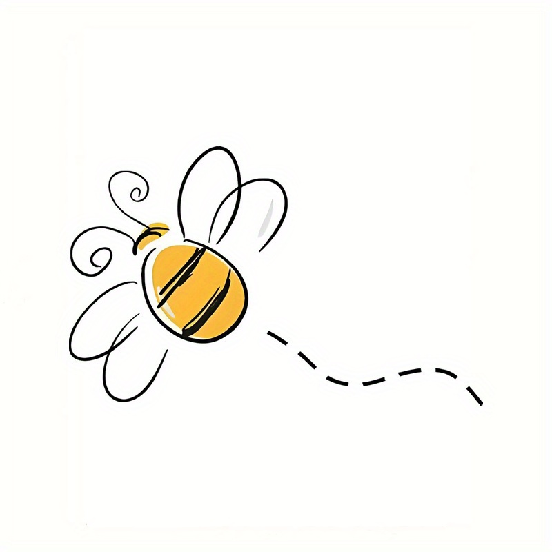 1pc Bee Pattern Car Sticker For Laptop Bottle Truck Phone Motorcycle Suv Vehicle Paint Window Wall Cup Fishing Boat Skateboard Decal