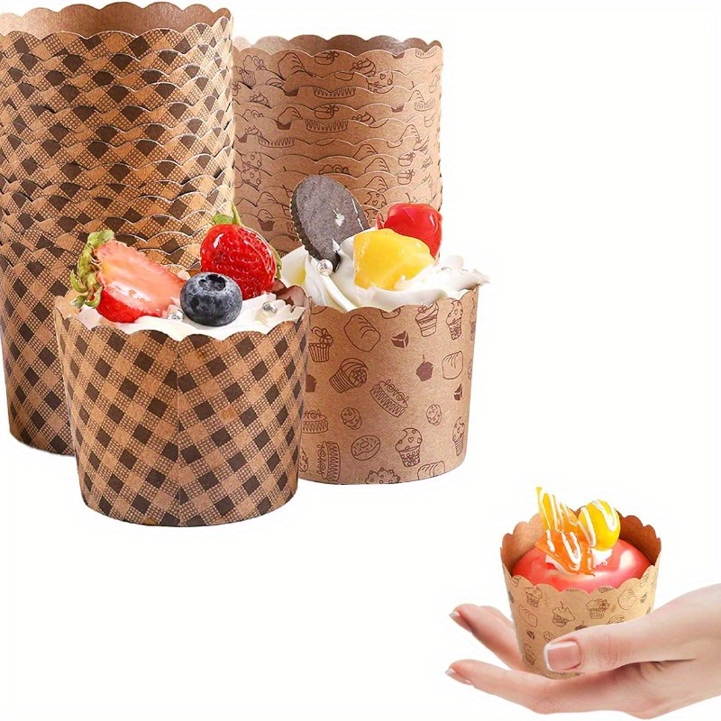

50pcs, Paper Cup, Cake Paper Cup, Household Kitchen Temperature Resistant Oven Baking Bread Paper Tray, Kitchen Supplies