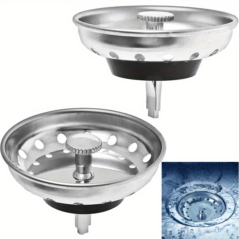 

2-piece Stainless Steel Kitchen Sink Strainer & Stopper Set - Dual-function, Easy Fit For Standard 3.15" Drains, Durable & Leakproof