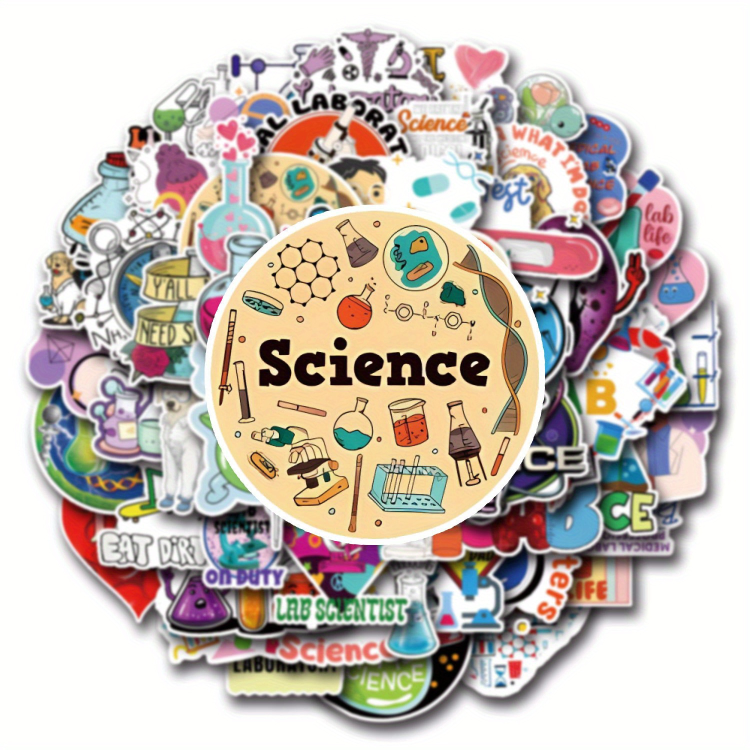 Science Lab Themed Vinyl Stickers Reusable Waterproof Decals - Temu