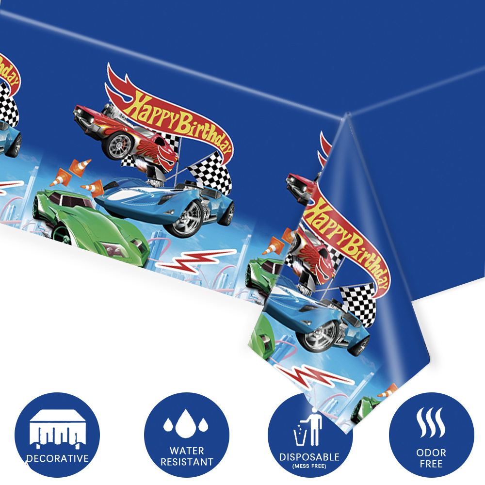 

Race Car Themed Disposable Tablecloth - 54"x108" | Perfect For Birthday & Party Decorations