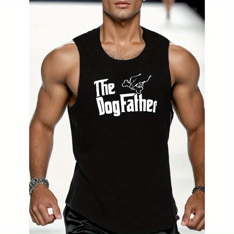 

Plus Size Men's The Dog Father Graphic Print Tank Top, Causal Fashion Sleeveless Tees Sports Fitness, Men's Clothing