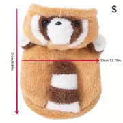Cozy Fleece Lined Raccoon Hoodie For Small Dogs Cute Animal Theme Pet ...