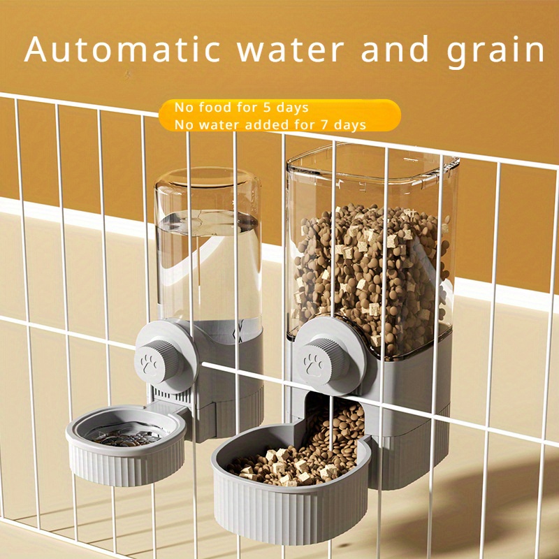 

Automatic Pet Feeder & Water Dispenser Set - Hanging Cage Design For Dogs, Cats, Rabbits | Durable Plastic Dog Feeder And Water Dispenser Automatic Dog Feeder And Waterer