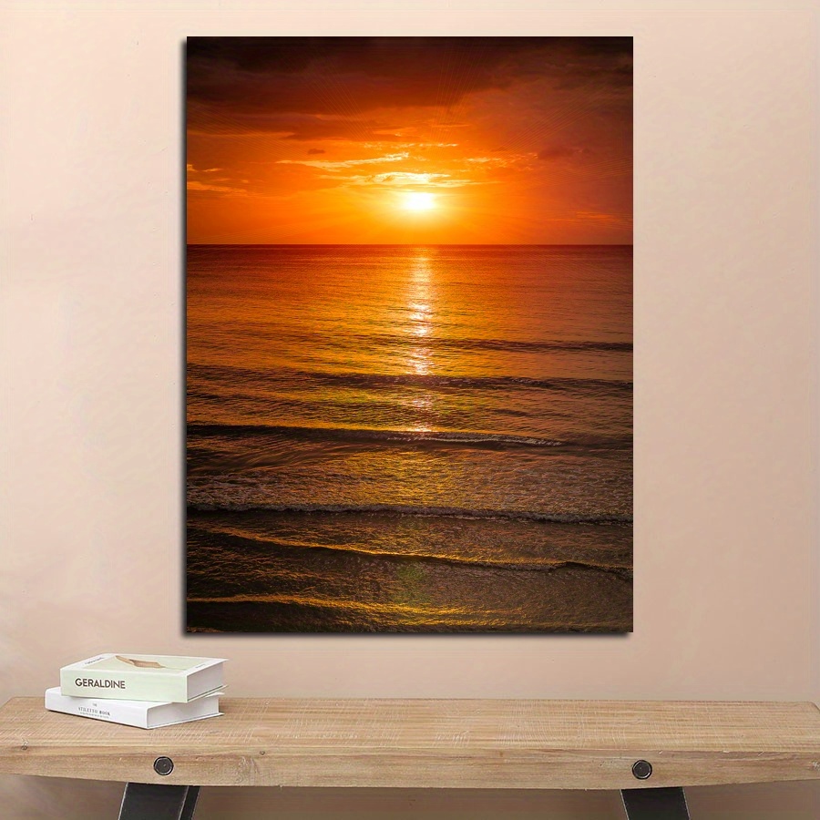 

Sunset Canvas - Reusable Polyester Poster For Decor, Living Room, Bedroom, Kitchen, Cafe, And Restaurant, Room Decor