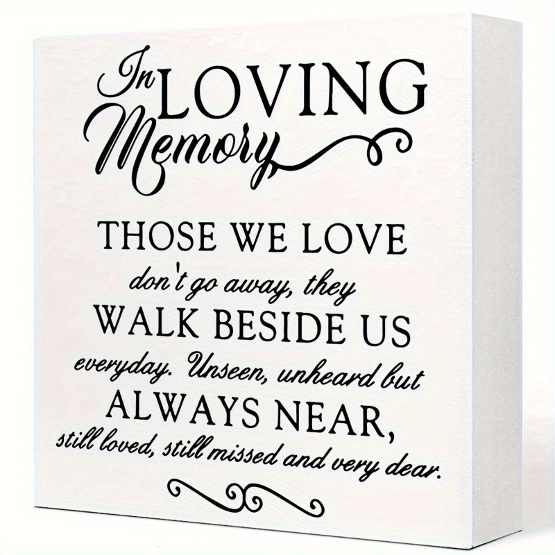 

1pc, In Loving Memory Sign, Passed Away Loved Ones Gifts, Sympathy Gifts For Loss Of Loved 1 Memory Of Mother Father Plaque Bereavement Condolences Grief Gifts, Memorial Keepsake Decor Sign