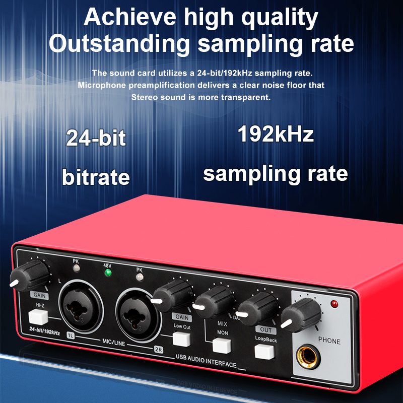 2 channel audio interface sound card display professional - Temu