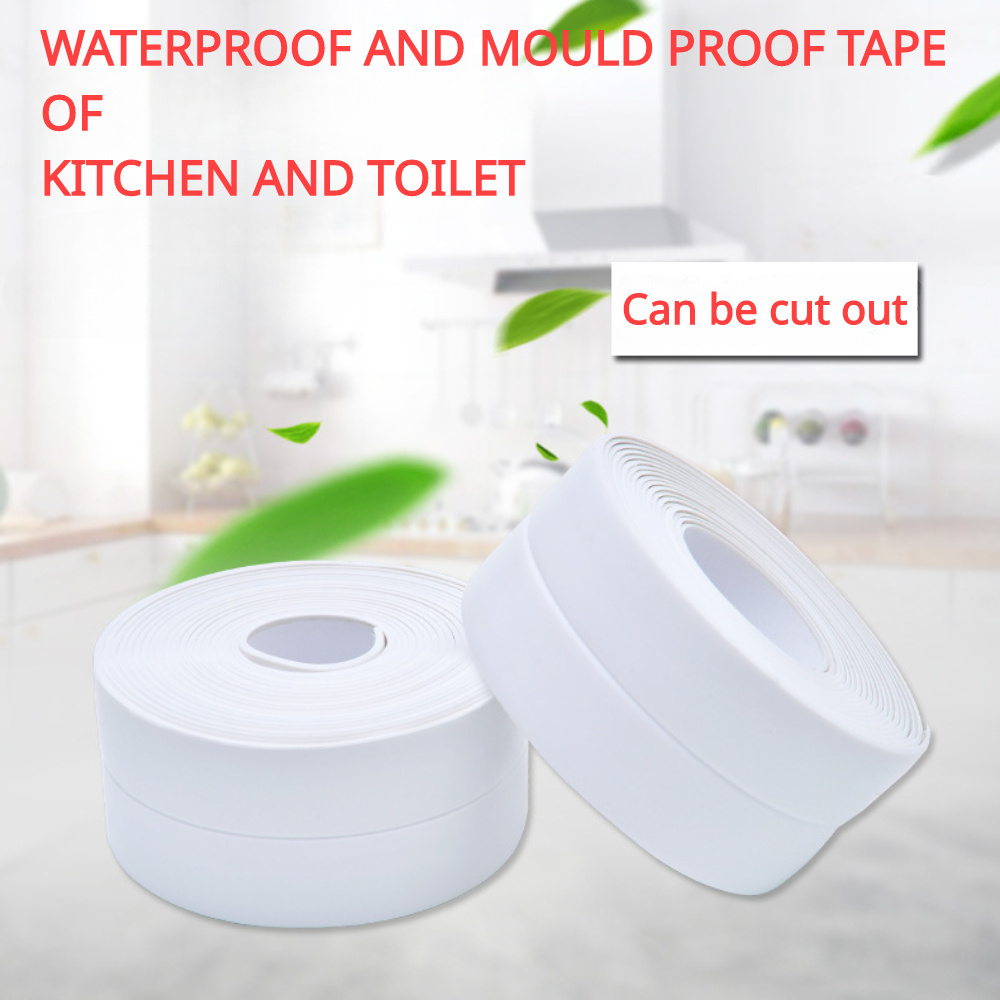

2-pack 16.4ft Pvc Waterproof Caulk Strip - Self-adhesive Sealing Tape For Kitchen & Bathroom Sinks, Toilets | Mold-resistant & Easy To Apply