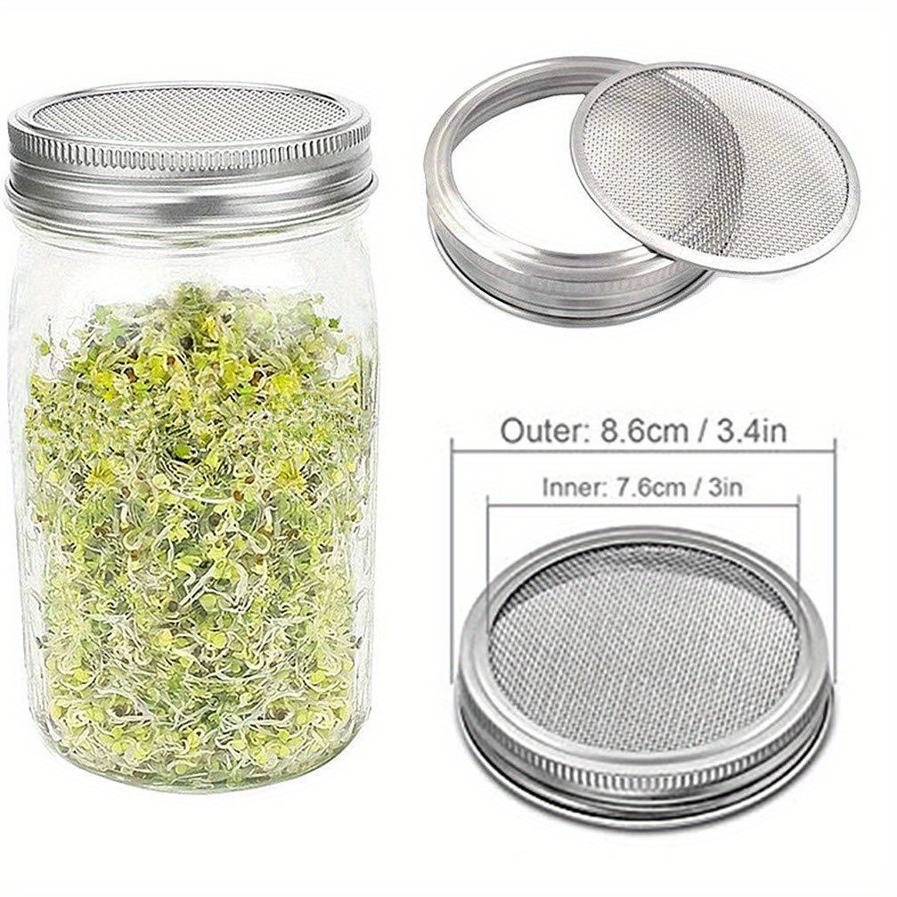 TEMU Easy-to-use Stainless Steel Sprouting Kit For Mason Jars - Durable, Versatile & Easy To Clean - Sprouts & More