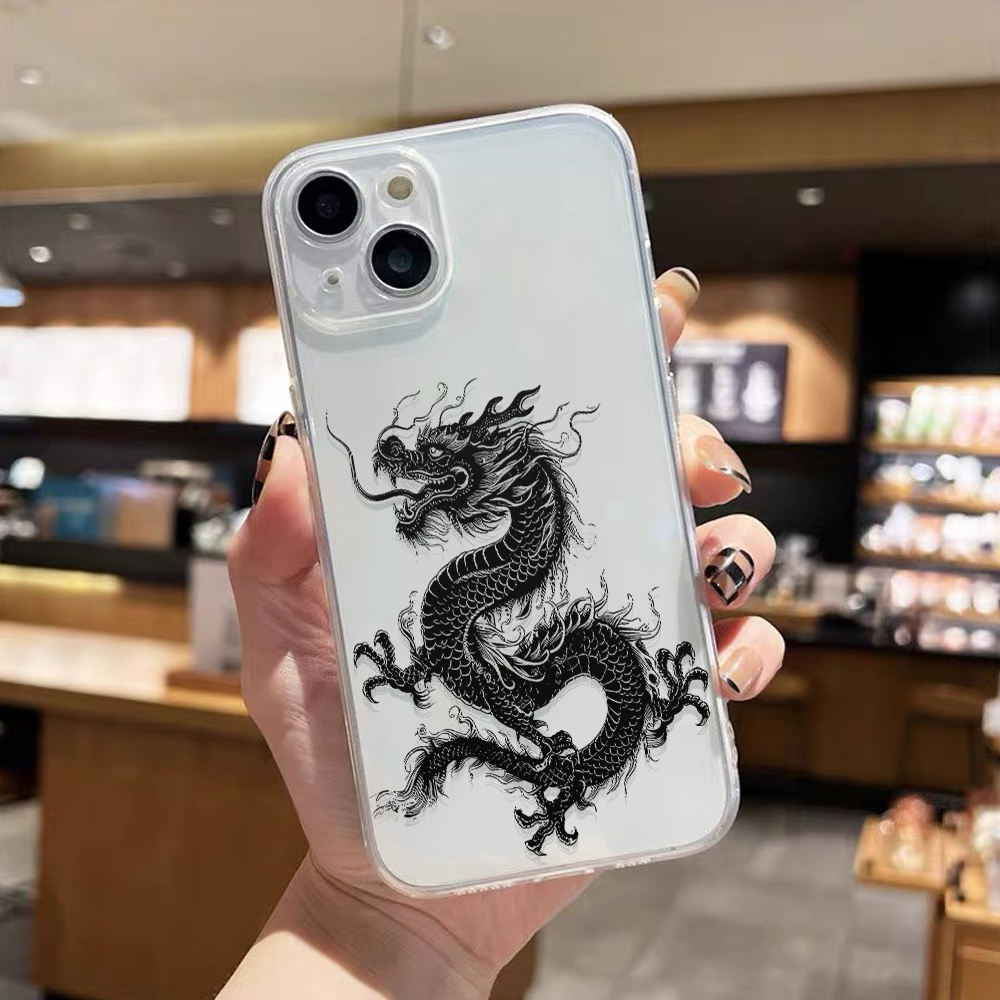 

Dragon Design Soft Tpu Clear Phone Case For 12/13/14/15, Samsung A13/a72/a22/a21s/a12, Xiaomi 10/11/12, Redmi Series, Huawei P30/p40, Hot 30 4g/30i/20 4g/9 Play - Transparent Protective Cover