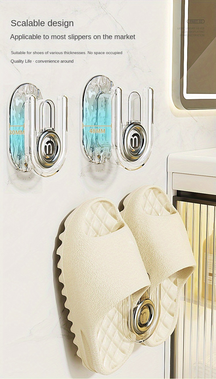   wall mounted slipper rack no drill water draining design for bathroom shoe storage shoe storage organizer details 6