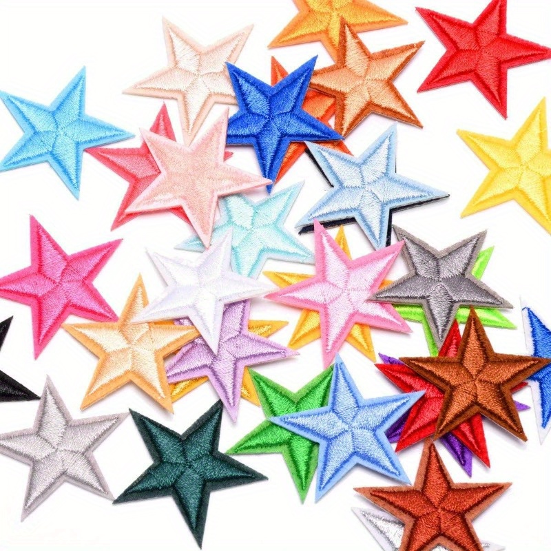 

33 Pieces Assorted Colors Star Iron-on Patches, Embroidered Appliques For Clothing, Jackets, Backpacks, Decorations