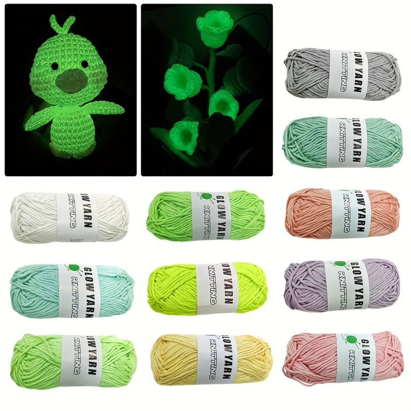 

Glow In The Dark Yarn 1pc, Mixed Color Polyester Luminous Yarn For Diy Knitting And Crocheting - Soft And Durable Knitting Supplies