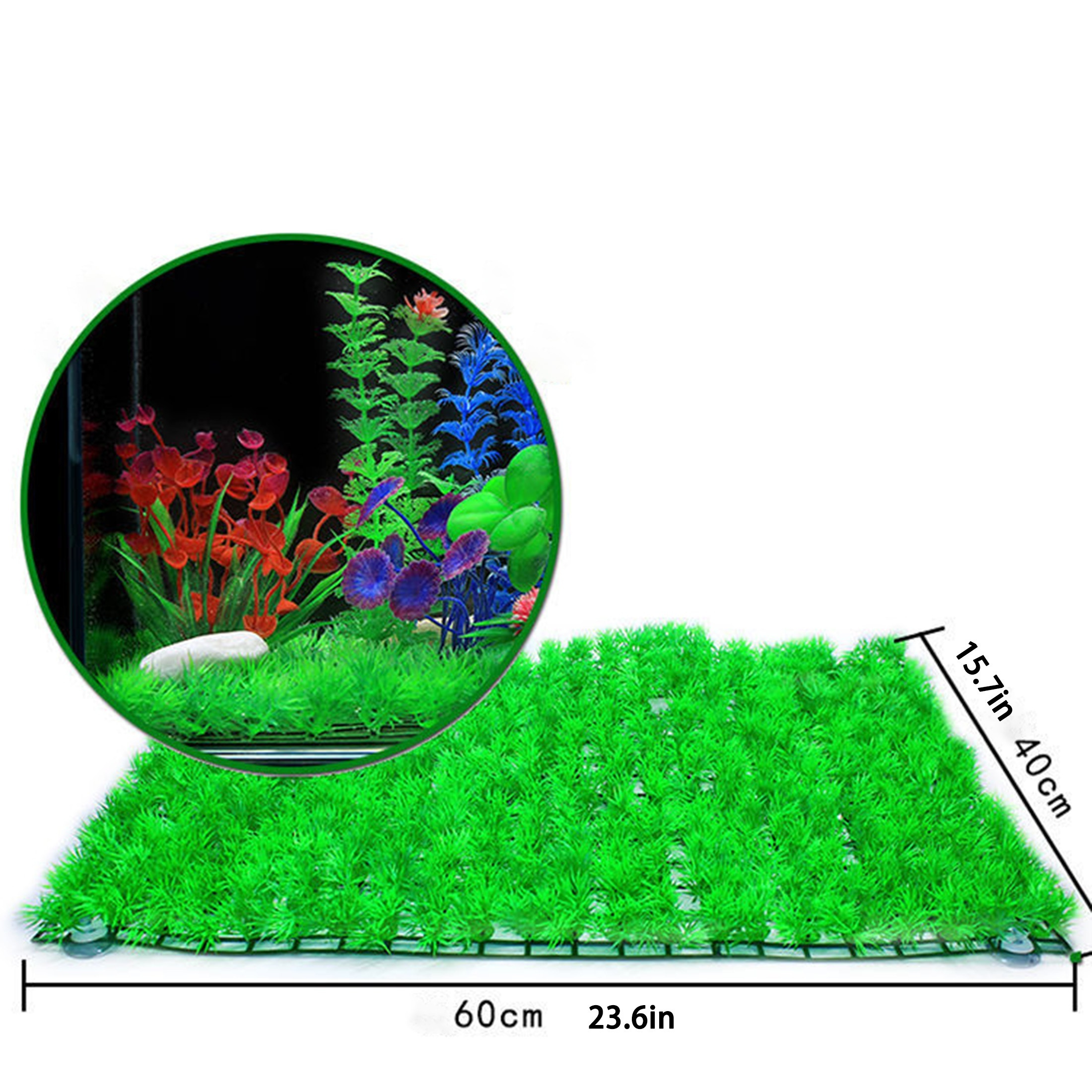 TEMU 1pc Artificial Aquarium Grass Mat, Non-toxic Green Faux Turf, Easy To Trim, Fish Tank & Home Decor Accessory