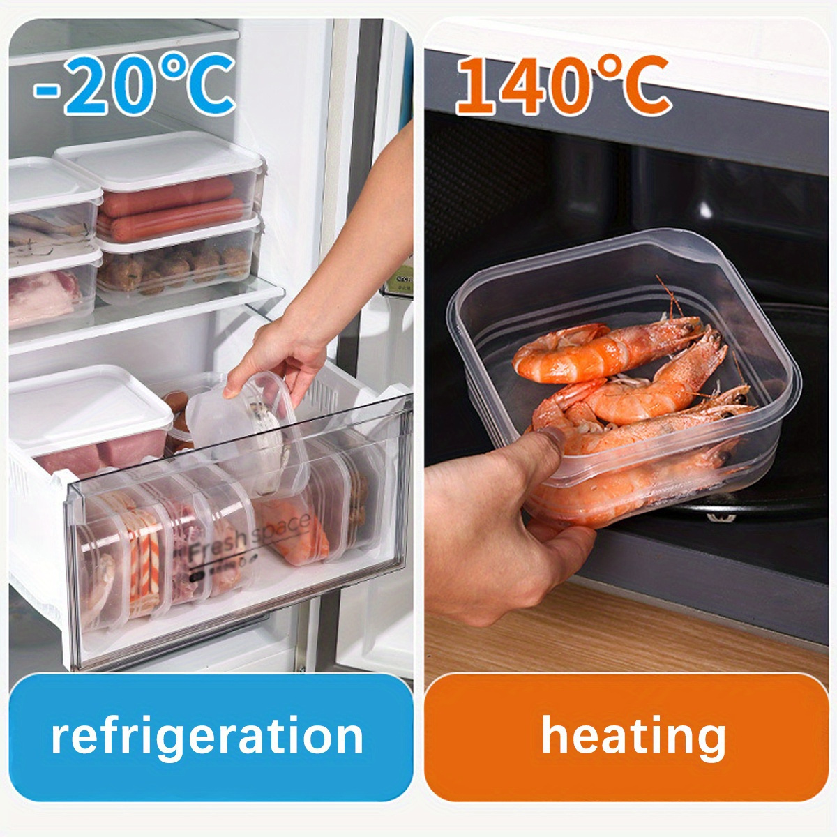 10pcs 15pcs 20pcs stackable freezer storage containers   abs sealed for meat and ice cream preservation details 1