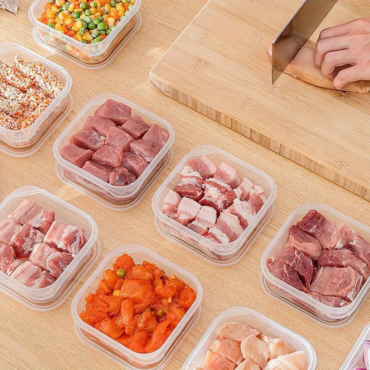 10pcs 15pcs 20pcs stackable freezer storage containers   abs sealed for meat and ice cream preservation details 3