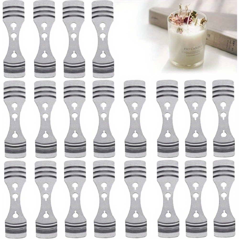 

10-pack Silver Stainless Steel Candle Wick Centering Devices - Durable Metal Holders For Diy Candle Making
