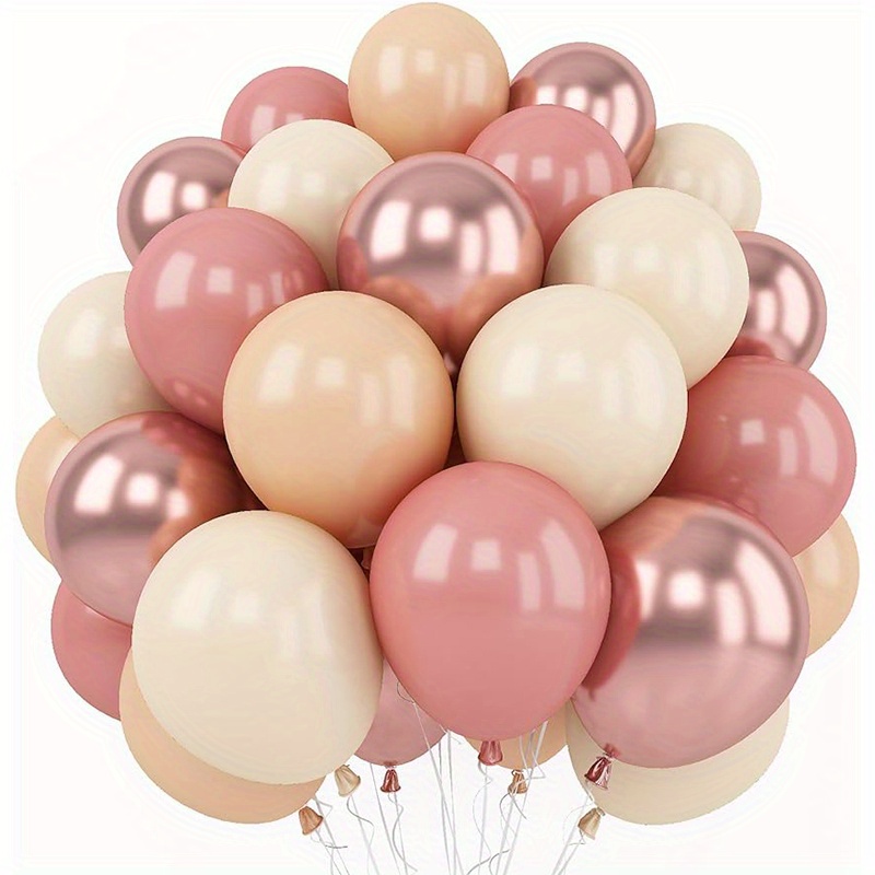 

50pcs Retro Blush Pink Latex Balloons, Wedding Decor, Birthday Party Decor, Anniversary Decor, Graduation Decor, Holiday Decor, Mother's Day Decor, Indoor Outdoor Decor, Home Decor, Room Decor