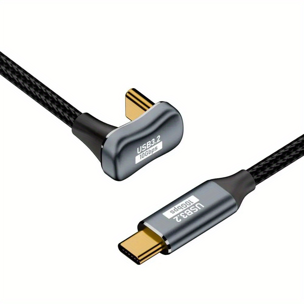 U-shaped 10gbps Usb 3.1 Gen 2 Type-c Cable With 3.2 Emark Chip, Elbow Pd 100w Otg Data Cord For Laptop Phones