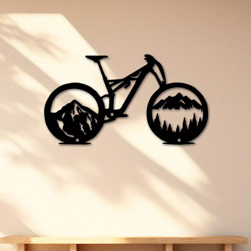 1pc bicycle frame shape mountain scenery pattern metal wall Temu