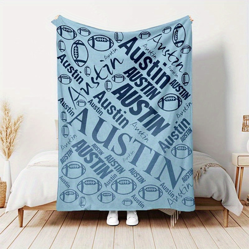blanket personalized custom name text blanket Temu