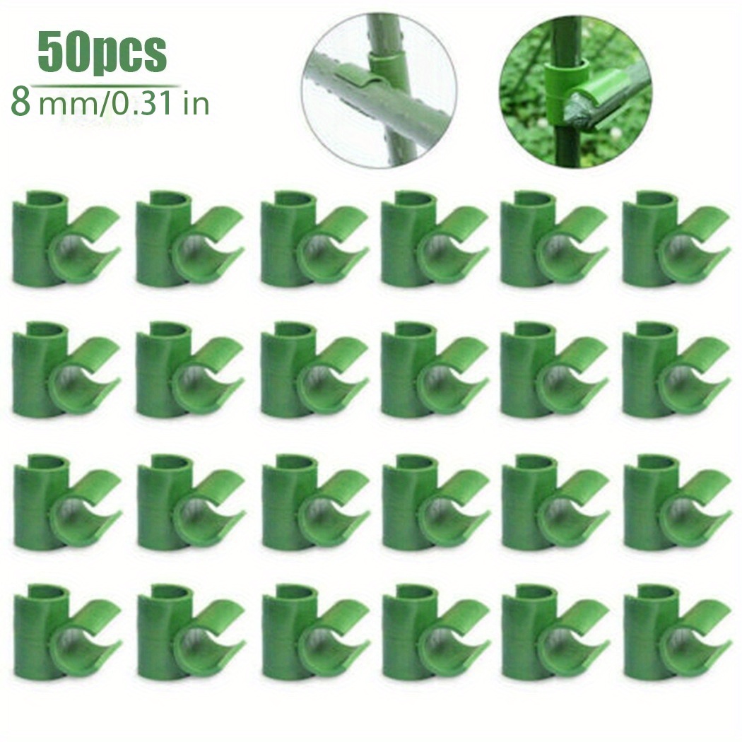 50pcs Plant Support Trellis Connector - 8mm - For Garden Frame Rod Grafting