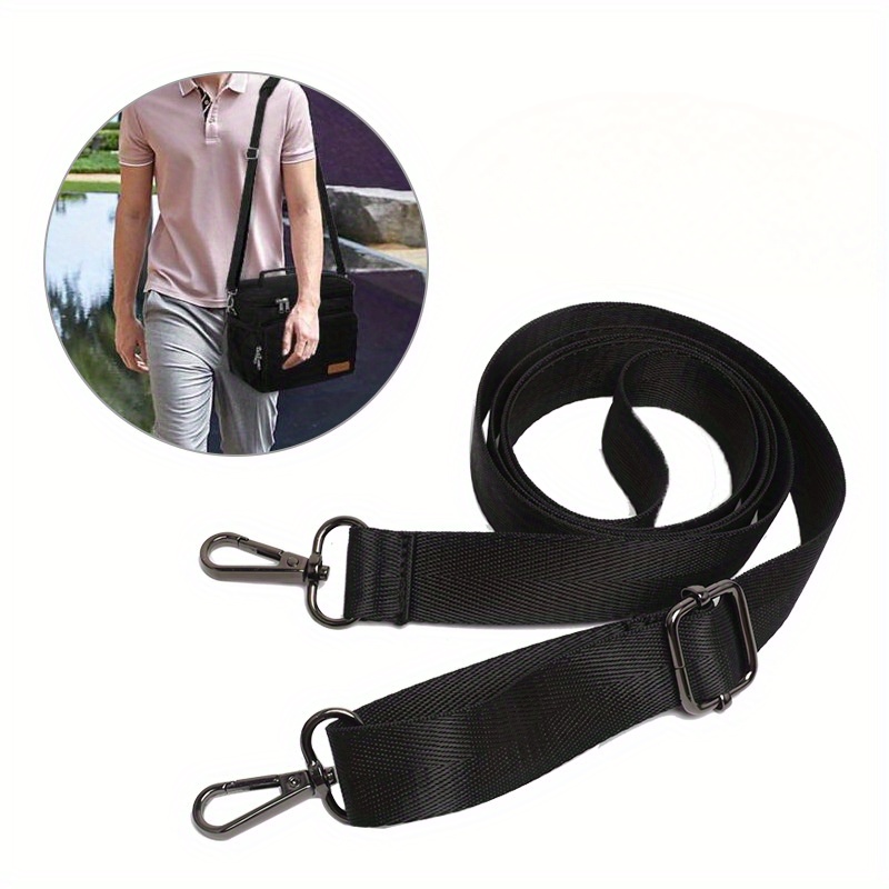 

1pc Black Shoulder Strap With Lobster Clasp And Adjustable Buckle, For Bag, School Bag, Messenger Bag, And Water Cup