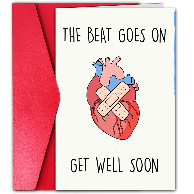 

1pc " On" Handmade Greeting Card For Recovery, & Bypass – Cartoon Design With , Anyone