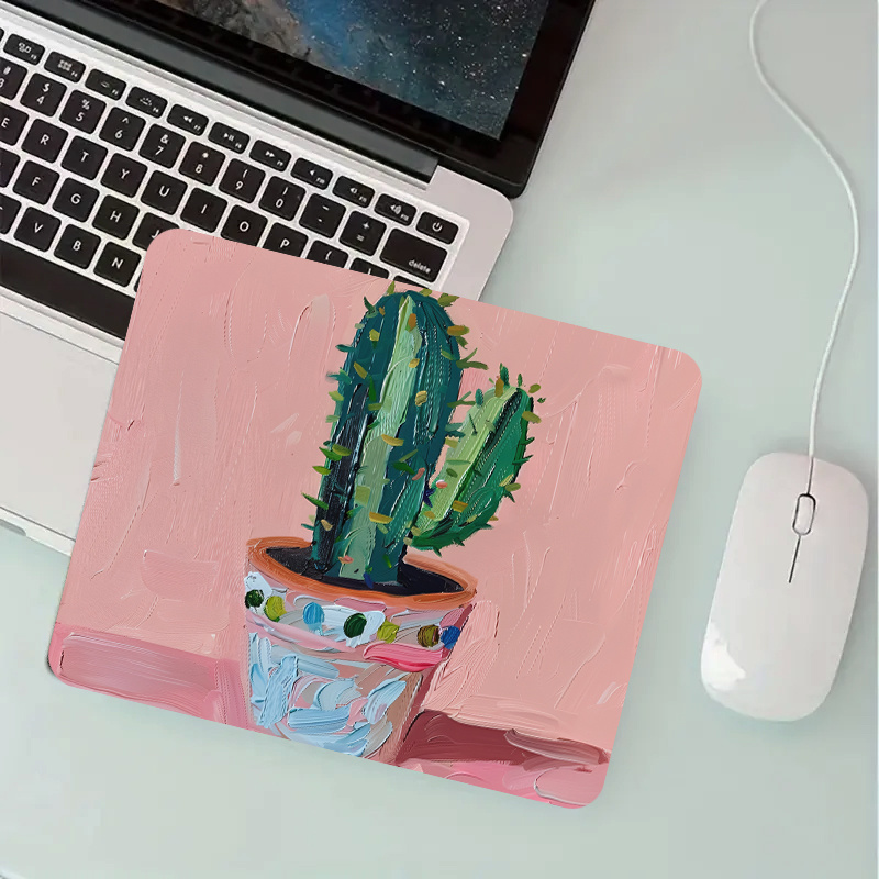 

Cactus-inspired Non-slip Rubber Mouse Pad - Compact & Portable Desk Mat For Home And Office Use