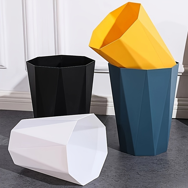 

Plastic Octagonal Kitchen Trash Can 6l - No Electricity Needed, Multi-functional Waste Bin For Bathroom, Living Room, Bedroom, And Dorm Room Storage And Organization, Home Cleaning Supplies