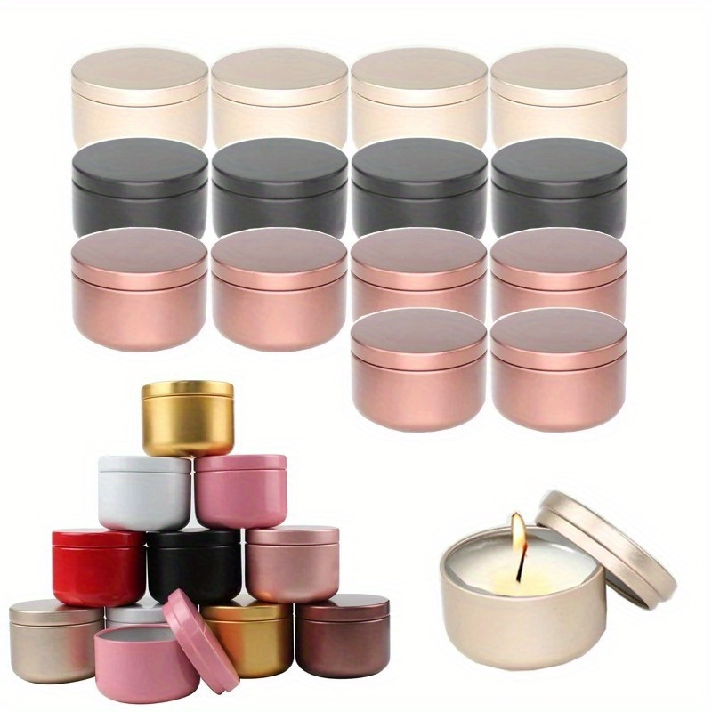 

5 Pcs Mini 50ml Multi-color Aluminum Candle Tin, Small Round Metal Container For Tea & Candy Storage