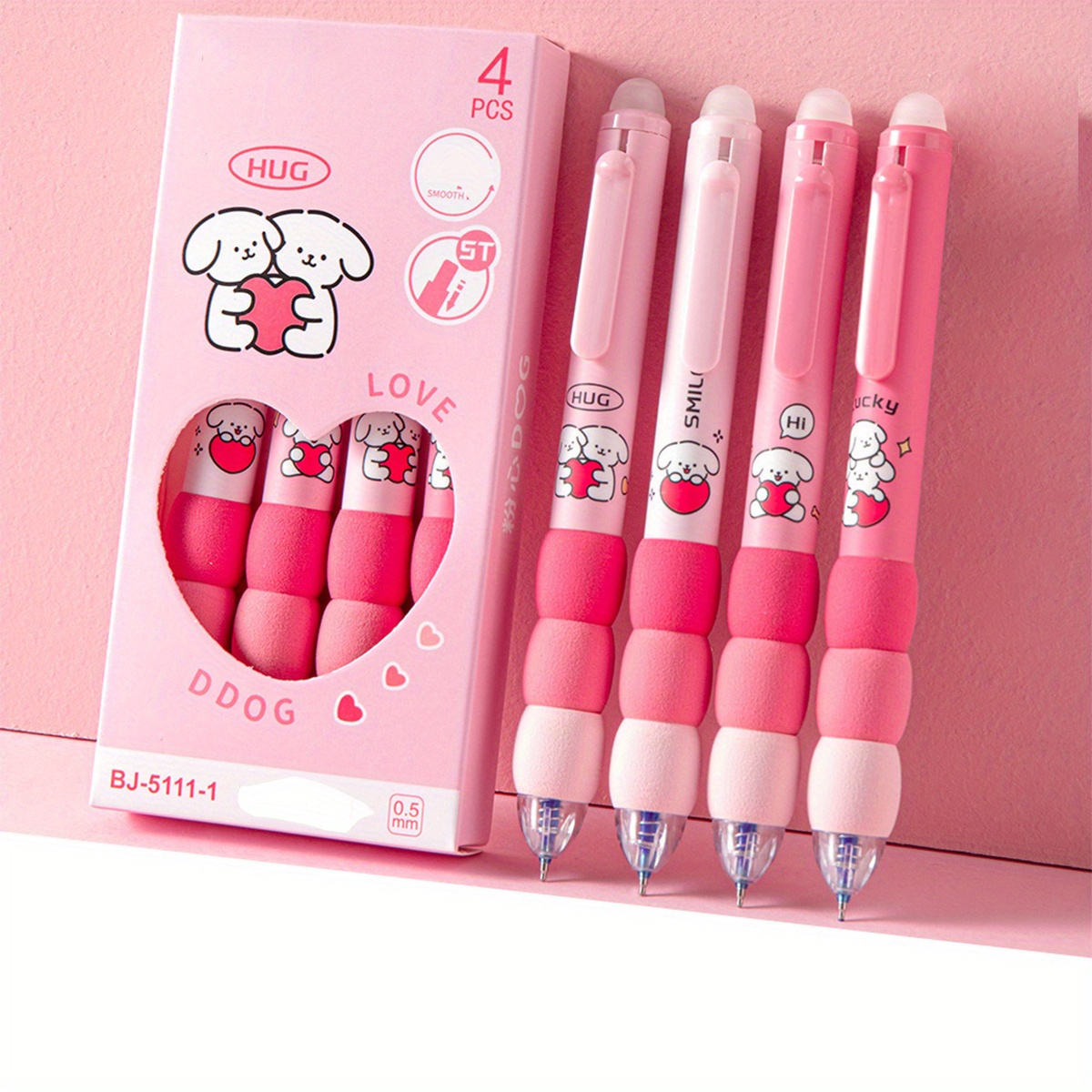 WAXKOP - Pack De 6 Stylos Effaçables Animaux Kawaii - Pointe 0.5 Mm, Encre Thermosensitive, Gomme Intégrée - Pour école Et Bureau - 3
