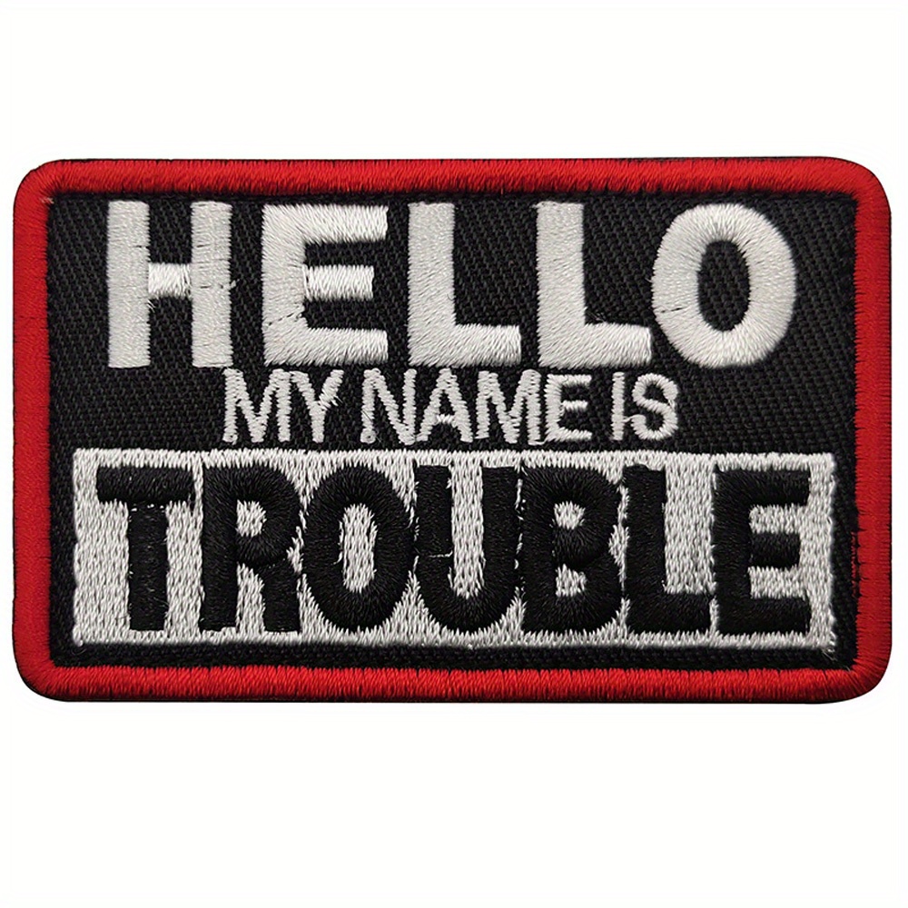 

1pc Funny " " Embroidered Patch – Black & & Loop Applique For Backpacks, Clothing, Jackets, Jeans, Vests – Personalizing Gear