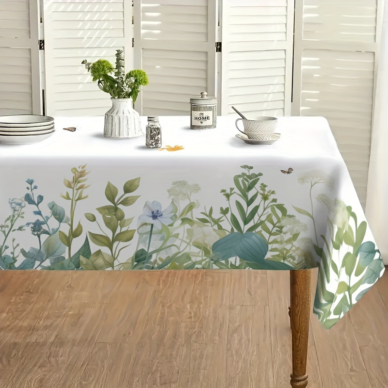 

Nappe En Polyester À Motif Floral Printemps & Été - Imperméable, Anti-Huile Et Anti-Poussière - Parfaite Pour Fêtes, Pique-Niques, Dîners Et Décoration Maison