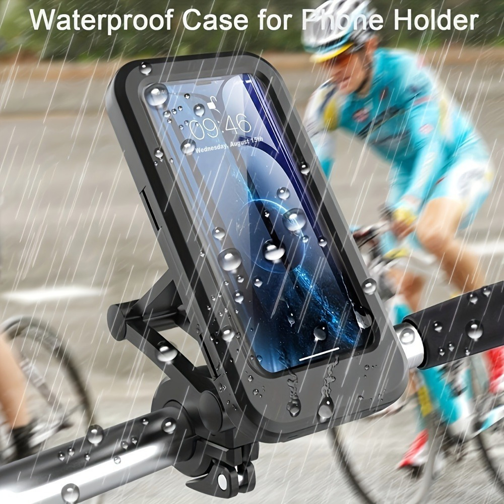 

Universal Waterproof Bike Phone Mount Holder, Adjustable Motorcycle Handlebar Mobile Phone Case With 360° Rotation, Secure Outdoor Cycling Gps Navigation Stand, Gift For Bikers