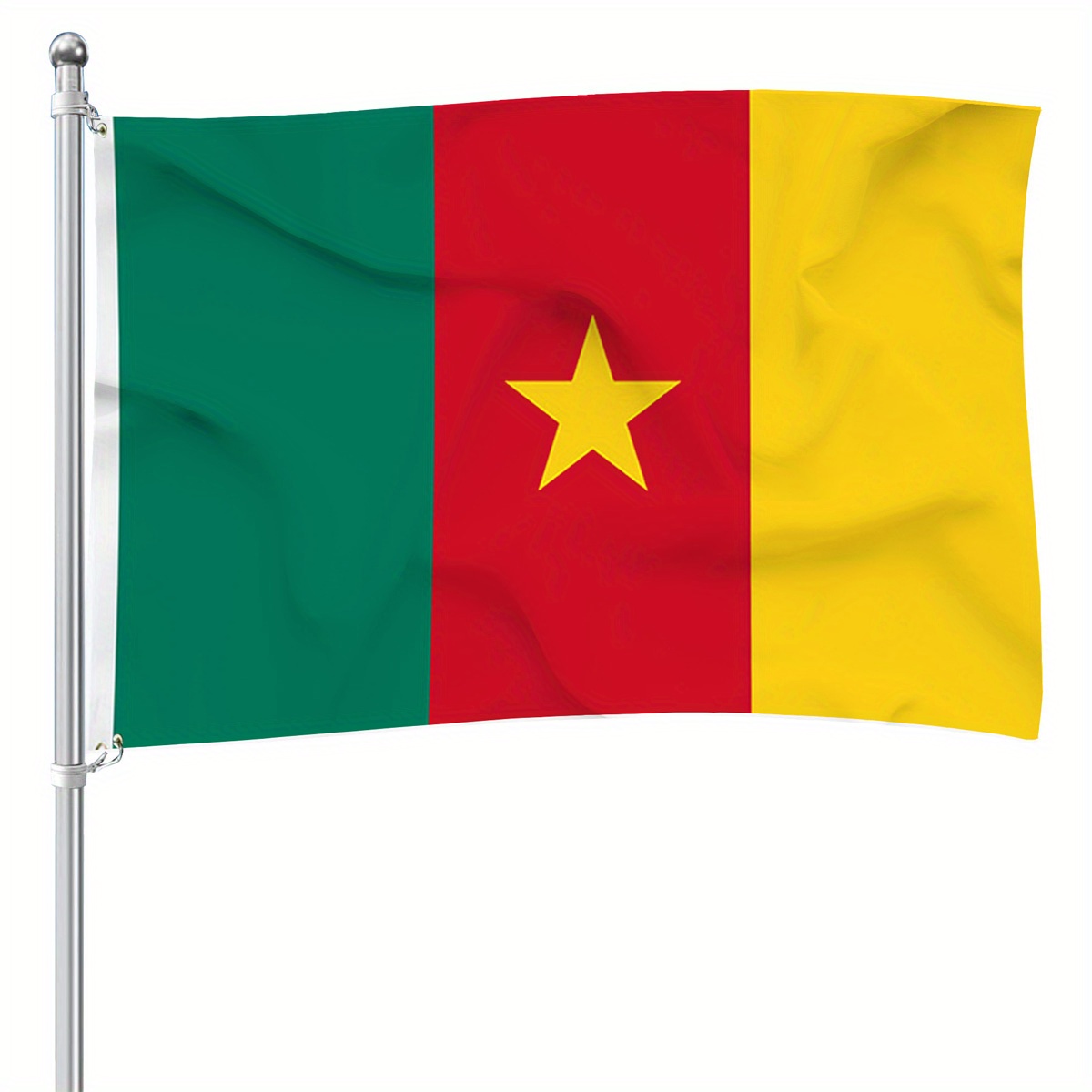 

1pc, Cameroun Flag, 90x150cm 3x5ft Hanging Polyester Cameroonian National Flags Polyester With Brass Grommets Flag Banner For Decoration Fade Resistant