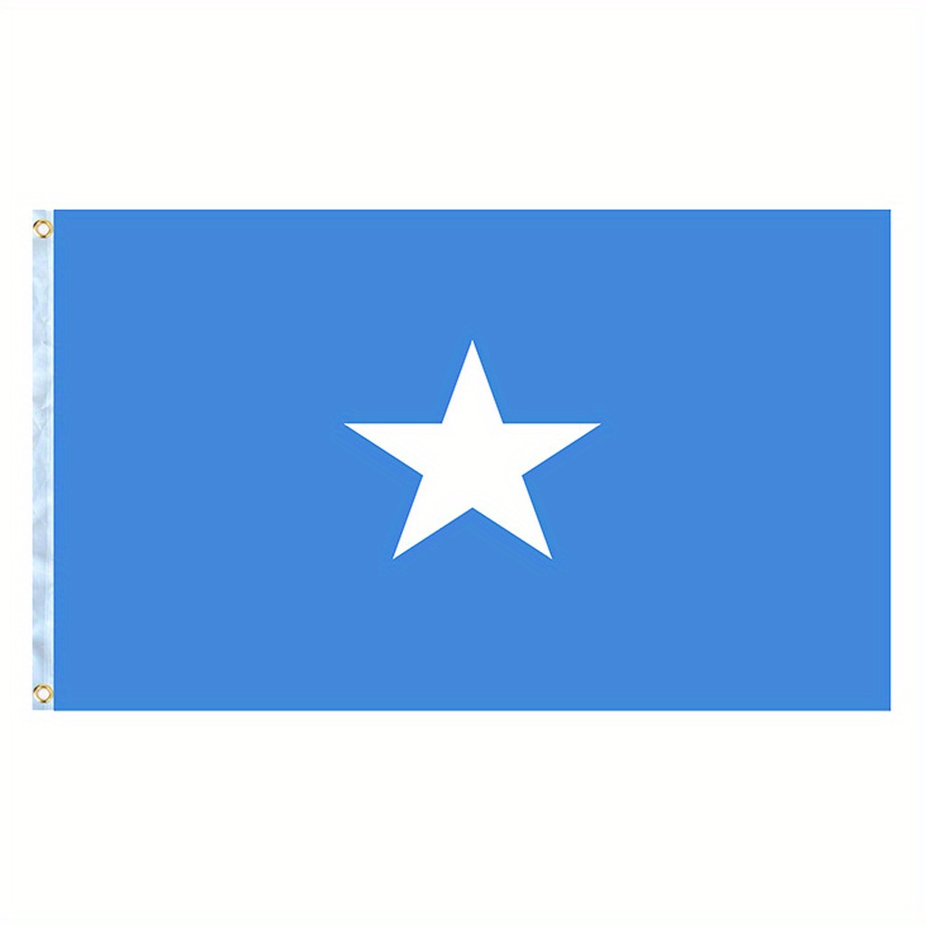 

1pc, Somalia Flag 90x150cm/3x5ft Hanging Polyester Somalian Somali National Flags Polyester With Brass Grommets Flag Banner For Decoration With 2 Metal Grommets Fade Resistant Vivid Colors