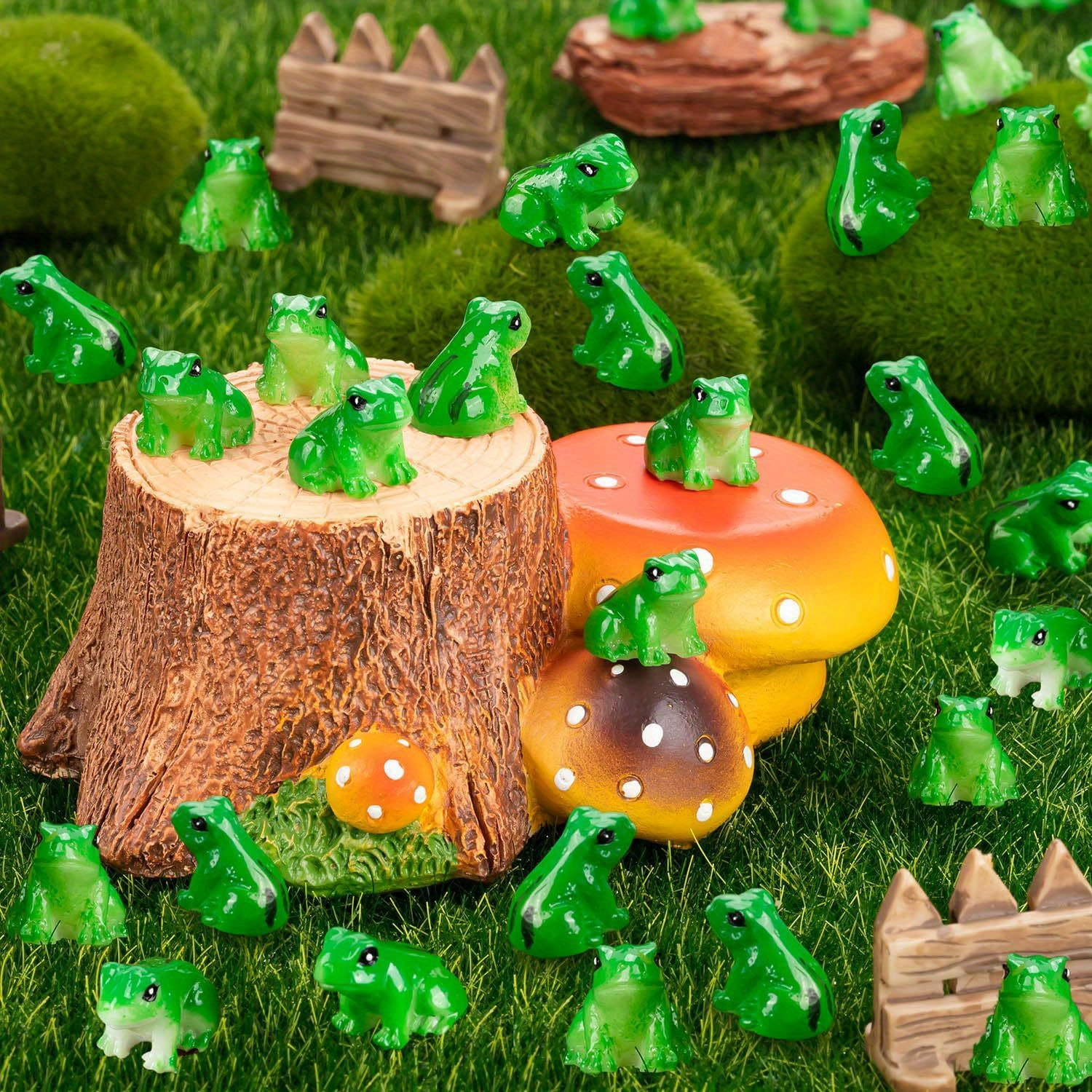 

8/16-piece Charming Green Resin Frog Figurines - Perfect For Fairy Gardens, Bonsai, And Miniature Landscapes | Ideal For Aquariums & Diy Terrariums